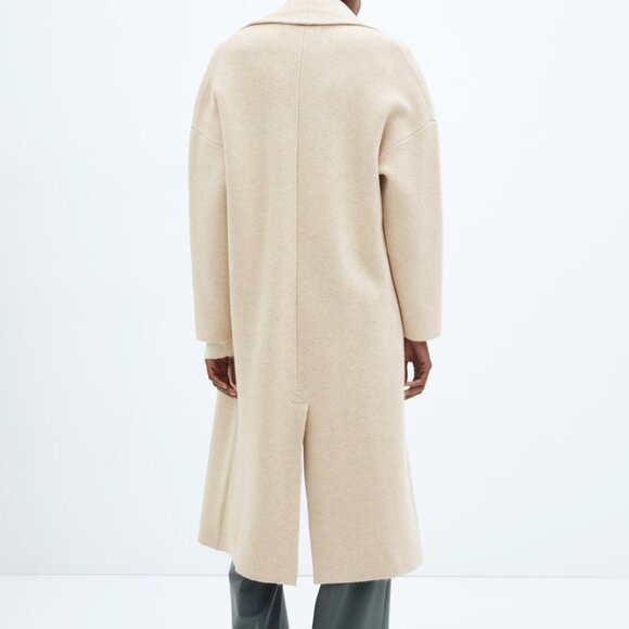 NWOT MANGO Ringo Cozy Gorpcore Oversized Knitted Open Front Coat Beige Sz Small - Picture 2 of 10